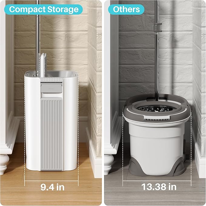 JOYMOOP 8L Large Capacity Flat Mop System with Extension Handle, Ideal for Floor, Window, and Wall Cleaning - Includes 3 Washable Microfiber Pads for Wet and Dry Use