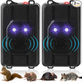 Qualirey 2 Pcs Ultrasonic Rodent Repellent for Car Engines Car Rodent Repeller Under Hood Battery Operated Rat Repellent with Strobe Light Keep Pest Squirrels Mice Out of Garage RV Outdoor