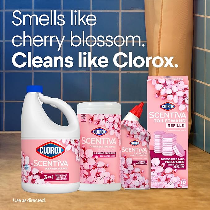 Clorox Scentiva ToiletWand Refills, Cherry Blossom and Peach, 10 Count