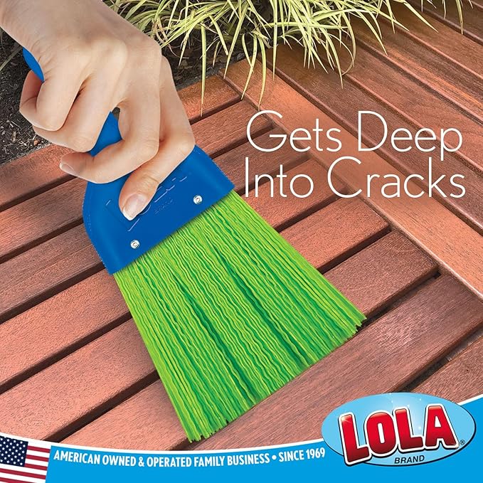 LOLA Whisk Broom, Hand Brush, 6 Pack Durable Bristles, Whisks Away Dirt & Debris, Compact, Hang Hole for Easy Storage, Indoor/Outdoor