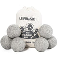 Wool Dryer Balls 6 Pack XL, Genuine New Zealand Wool to Core, 100% Organic Fabric Softener Alternative, Baby Safe & Chemical Free, Reduce Wrinkles & Shorten Drying Time (Grey-6pcs)