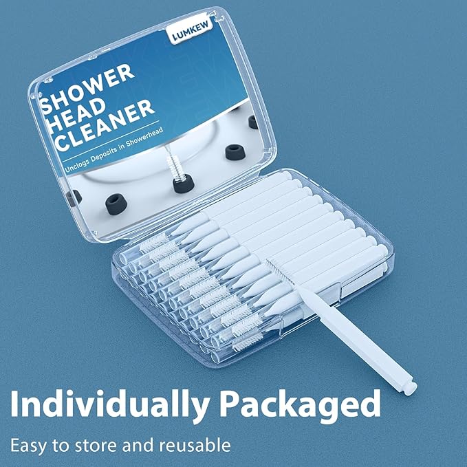 Shower Head Cleaning Brush for Small Hole,Multifunctional Shower Head Cleaner Tool Anti-Clogging Nozzle with Storage Boxes, Showerhead Cleaning Brushes Picks for Household Bathroom, White