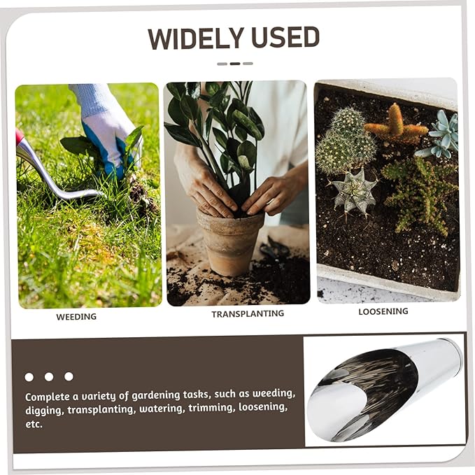 Stainless Steel Soil Scoop Lightweight Garden Bucket Shovel Ergonomic Planting and Weeding Tool for Flowers and Vegetables