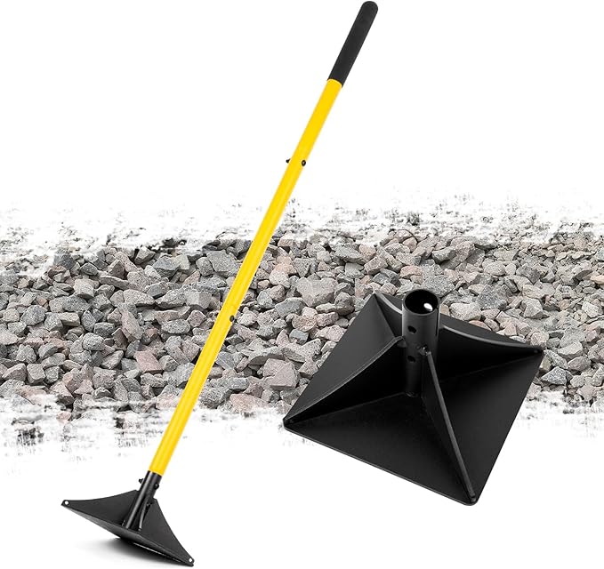 10"x10" Steel Tamper with 48" Handle, Heavy Duty Hand Compactor Tool for Leveling Soil, Gravel, Sand, Asphalt, Ground, Paver, Driveway, Garden, Yard and Blacktop Repair