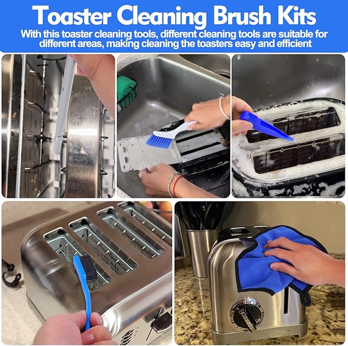 XANGNIER Toaster Cleaning Brush Set,5 Pcs Cleaner Supplies Tools kit for Toasters 2 Slice/ 4 Slice Accessories(Excluding Toaster)