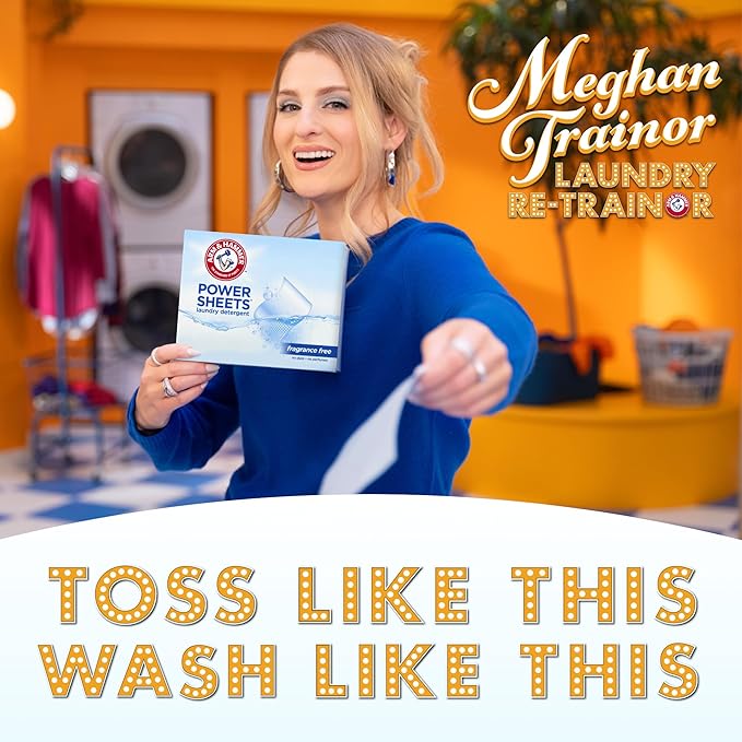 ARM & HAMMER Power Sheets Laundry Detergent, Fragrance Free, No Dyes or Perfumes, Lightweight and Travel-Friendly, 35 Count, Up to 70 Small Loads