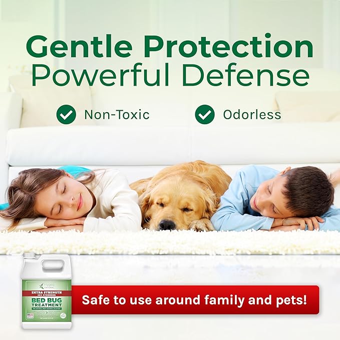 Hygea Natural Extra Strength Bed Bug & Mite Spray- Child & Pet friendly - Stain & Odor Free - 66% Stronger Natural Formula (128 oz)