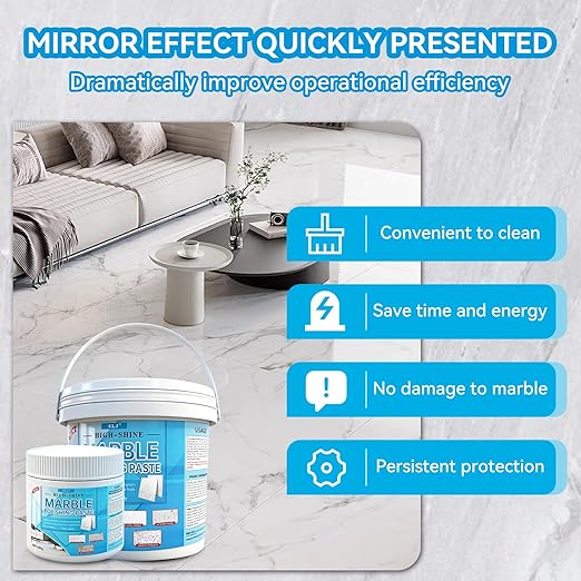 Granite Polishing Paste, Marble Cleaner Countertop, Stone Etch Remover - Professional Polish Compound for Granite, Marble, Quartz & Natural Stone | New Polishing Upgrade, Easier to Use