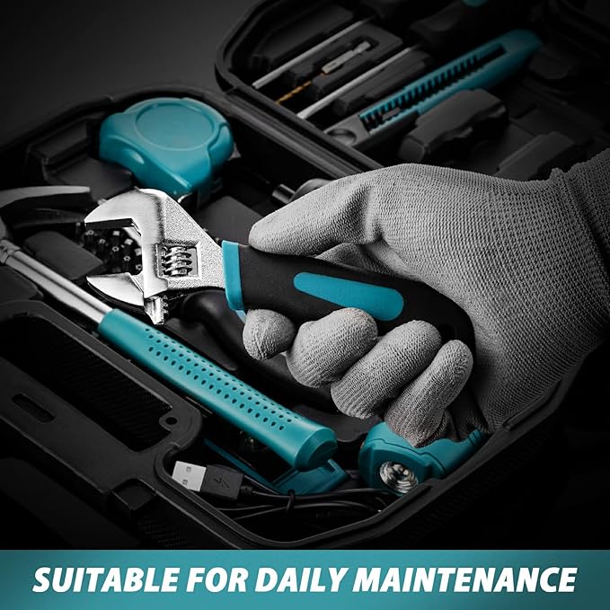 ALEAPOW 124PCS 4V Cordless Screwdriver Tool Kit Set, 6+1 Torque Setting, Adjustable 3 Position, 4Nm Electric Screwdriver, Flexible Shaft, Hand Tool Kit for Home with Storage Toolbox
