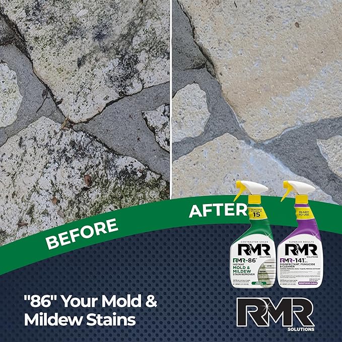 RMR Brands DIY Mold & Stain Remover Bundle, Complete Mold Killer & Mildew Prevention Kit, Disinfectant Spray, Includes 2-32 fluid ounce Bottles