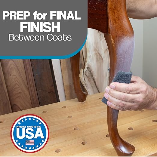 6" X 9" Non-Woven Grey Scuff Pads for Paint Prep, Very Fine Finishing Pads for Wood, Metal, Smoothing Surfaces Before Final Finish, Oxidation Removal, Restore Shine - 800 Grit - 10 Pack (Gray)