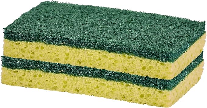 Kitchen Sponges for Washing Dishes, Non-Scratch Cellulose Dish Scrub Sponges, Cleaning Sponges for Household Use, Safe Cleaning Products, Kitchen Sponges Pack of 2, by Superio