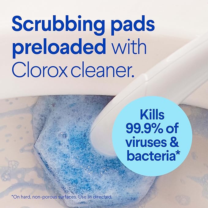 Clorox ToiletWand Toilet Cleaning Kit, ToiletWand, Caddy and 6 Refills, Pack of 6 (Pack May Vary)