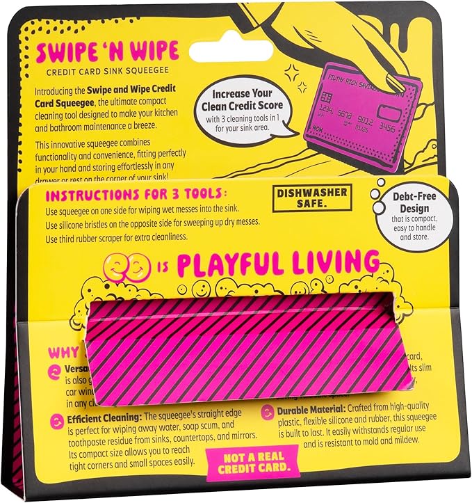 Swipe ’N Wipe – Credit Card Sink Squeegee (Pink)