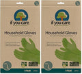 If You Care Latex Gloves,Large – – For Gardening,Dishwashing,Cleaning Kitchen and Bathroom-– 100% Cotton Lined,Reusable for Women and Men,Green,(Pack of 2)