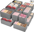 Drawer Clothing Organizer 16-Pack, Grey 3 Sizes Underwear Drawer Dividers, Fabric Folding Wardrobe Organizer, Can Store Baby Clothes, Bras, Underwear, Panties, Belts, Socks, Ties, etc.
