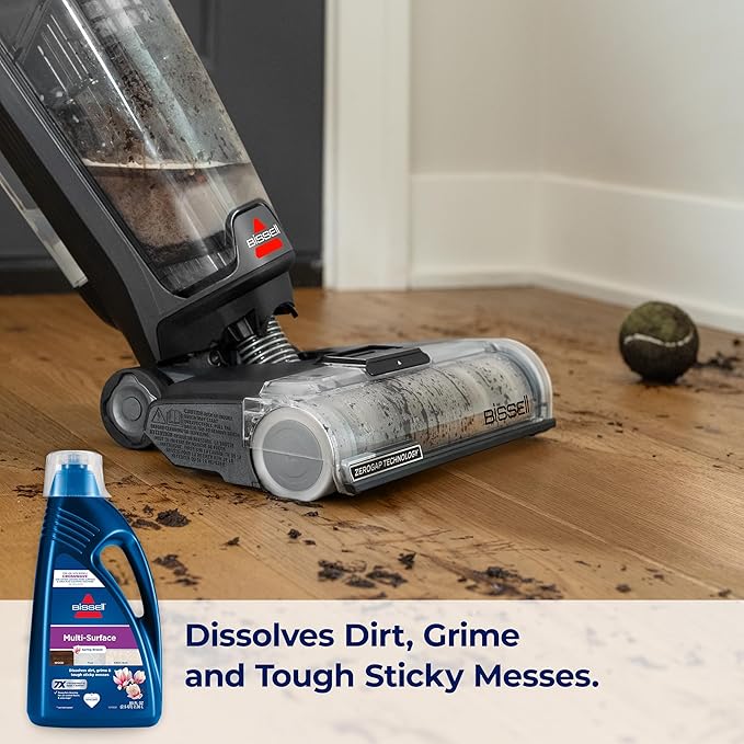 Bissell Multi-Surface Solution,for use in CrossWave and Other Leading Hard Surface and Area Rug Cleaners,80oz,Dissolves Dirt,Grime,and-Tough Sticky Messes,(Pack of 2)
