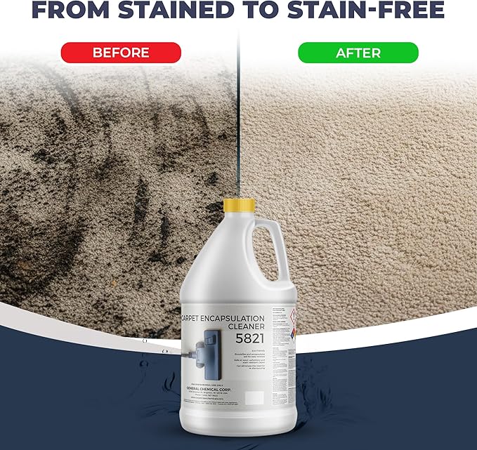 Carpet Encapsulation Cleaner 5821 - Rug Shampoo for Upholstery, Rugs, & Wool - Fast Drying, Nature Conscious Cleaning - Professional Grade Carpet Solution - 1 Gallon Jug