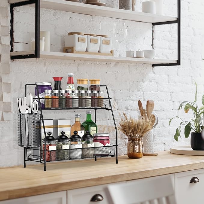 SPISPI Bathroom Organizer Countertop, Spice Rack Organizer for Cabinet,Bathroom Counter Organizer, Kitchen Countertop Organizer