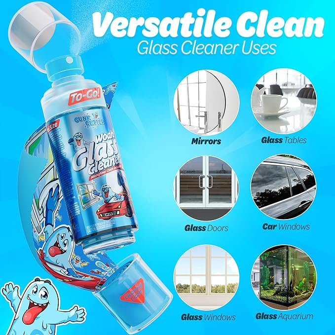 Travel Spray Bottle With Microfiber Cap - Glass Cleaner (2 Pack)