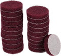 HARFINGTON 20pcs Scrubber Scouring Pads 400 Grits 2 Inch Drill Power Brush Hoop and Loop Surface Conditioning Disc Drill Scuffing Disc Scrub Pads for Home Kitchen Cleaning, Red