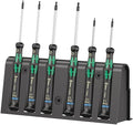 Wera 2052/6 Kraftform Micro Ballhead Hexagon Electronics Screwdriver Set and Rack, 6-Piece