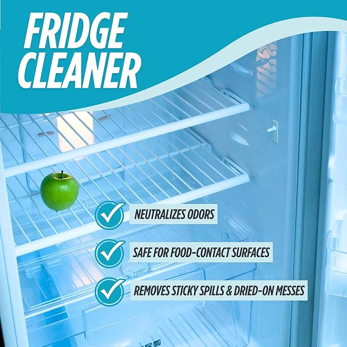 Oh Yuk Fridge Cleaner – Spray + Concentrate Combo | Makes 5 Bottles | Cleans Inside Refrigerator for Spotless, Food-Contact Safe Surfaces | Biodegradable, Vegan | Tackles Sticky Messes & Dried-On Food