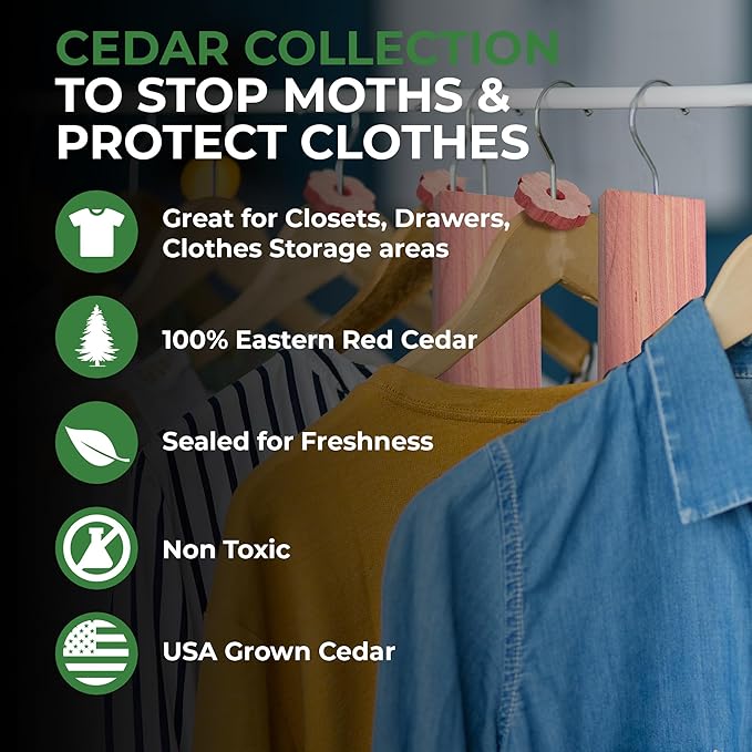 Professor Killamoth 61 Pack Cedar Blocks, Sachets, Rings, Balls - Stop Clothes Damage - The Ultimate Cedar Collection to Protect Your Clothes