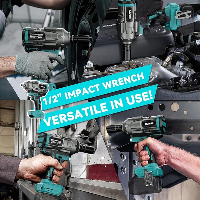 Cordless Impact Wrench 1/2 inch for Makita 18V Battery, Impact Wrench 1360N.m(950Ft-lbs) High Torque Brushless Electric Impact Gun, Power Impact Driver with 3-Mode Speed, LED Work Light(no battery)