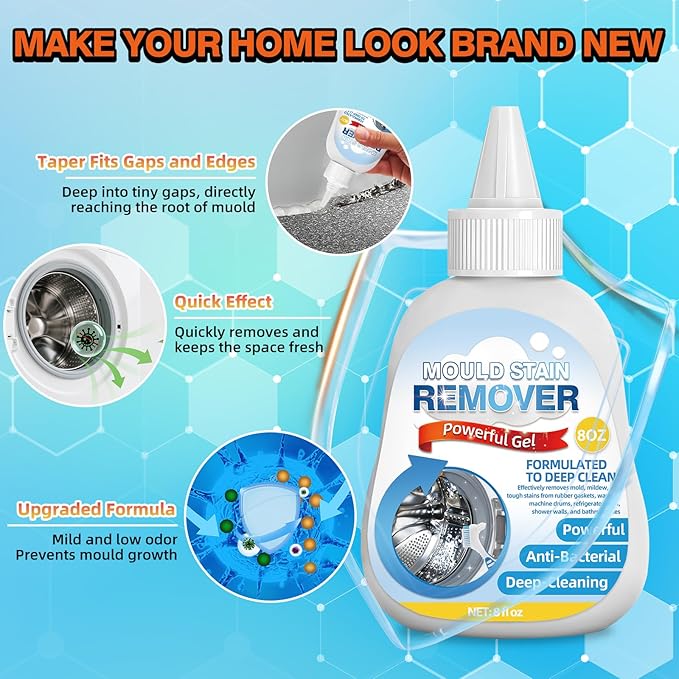 Home Remover Gel, Deep Cleaning Cleaner Gel for Washing Machine, Bathroom, Kitchen Tile Seam Refrigerator Door Seal Household Sinks Cleaning Grout Cleaner
