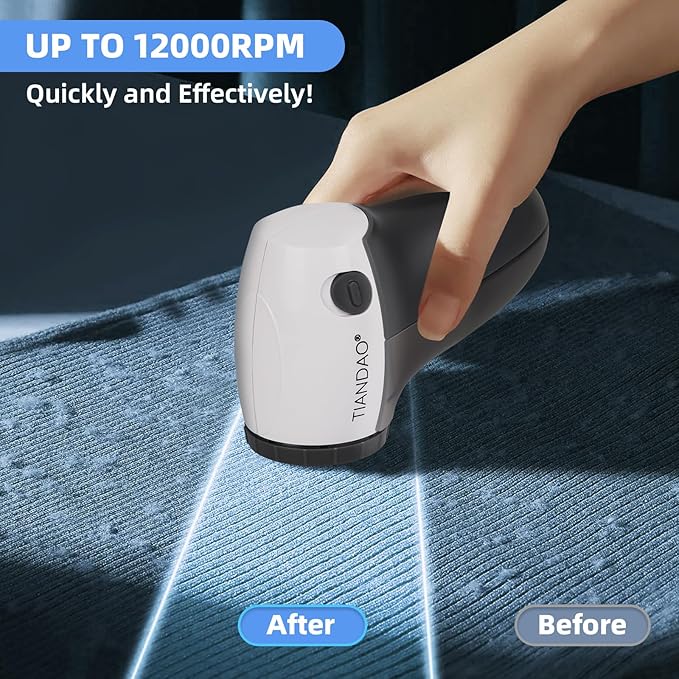 Electric Fabric Shaver and Lint Remover, Portable Fuzz Remover for Clothes and Furniture, Battery Operated, Easy to Use and Clean, Suitable for Sweaters, Blankets.（Grey）