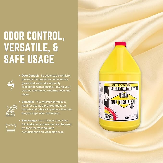 Pro's Choice Odor Eliminator for Strong Odor Urine Pre-Treatment Plus - Urine Pre Treatment Odor Control - UPT Carpet Cleaner Solution for Pet Urine - Urine Destroyer for Dogs and Cats (1 Gallon)