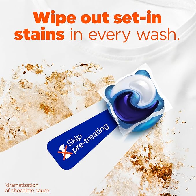 Tide Oxi Boost Power PODS Laundry Detergent Pacs, 63 Count, Set-In Stain Removal + Oxi Power, laundry soap detergent pacs