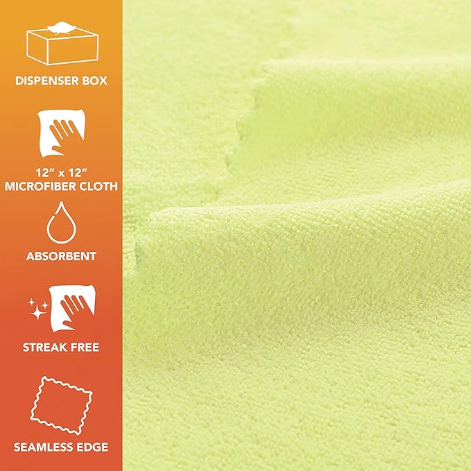 Arkwright Smart Rags Microfiber Cleaning Cloths, Pallet of 14400, Lint Free 180 GSM Reusable Towels for Auto, Office and Household Cleaning, 12 x 12 in, Yellow