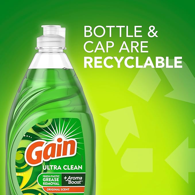 Gain Ultra Dishwashing Liquid Dish Soap, Original Scent, 38 fl oz (Pack of 3)