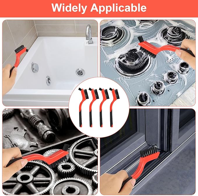 8Pcs Nylon Cleaning Brushes, Bristles Scratch Brush Set, Nylon Bristle Brushes Small Cleaning Brushes for Daily Cleaning Dirt Removal
