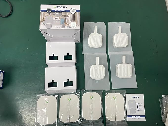 VEYOFLY Fly Trap Indoor, Fruit Fly Traps for Indoors, (4 Device + 12 Refills) Gnat Traps for House Indoor, Fly Catcher Indoor, Plug in Light Flying Insect Trap, Bug Light Killer, Fly Trap