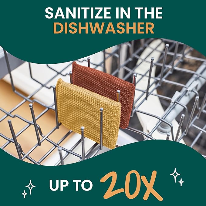 Scotch-Brite Harvest Dobie Scrubbing Pads, Non-Scratch Kitchen Sponge for Cleaning Dishes, Appliances, and Bathrooms, Copper Acorn Dish Sponge That Dries Fast, 2-Pack
