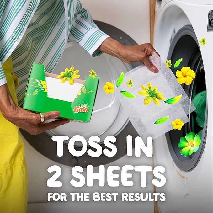 Gain Dryer Sheets Plus Wrinkle Release, Original Scent, 240 Count, Wrinkle Reducing Anti Static Laundry Sheet