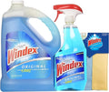 Windex Original Glass Cleaner, 1 32 fl. oz spray bottle + 128 fl. oz. Refill - Total 160 fl. oz Microfiber Cloth