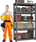 5-Tier Storage Shelves Heavy Duty Black 16" D x 36" W x 71" H, Adjustable Utility Rack Shelf, 3000 lbs Capacity, Storage Organizer for Garage, Home, Bathroom, Laundry, Storage Rack