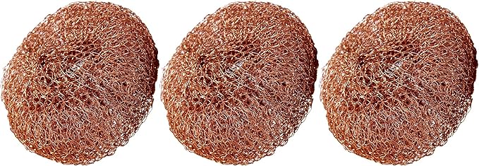 Scotch-Brite Copper Coated Scrubbing Scour Pads, 3 Scouring Scrubber Pads (Pack of 2)