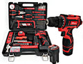 Baraz Tool Kit set With Drill (2 Battery), 126 Pcs Power Tool Set for home, 18v Cordless Drill And Tool box For Household, Homeowners, Office, Garden, House Repair And Maintenance, perfect Gift Idea