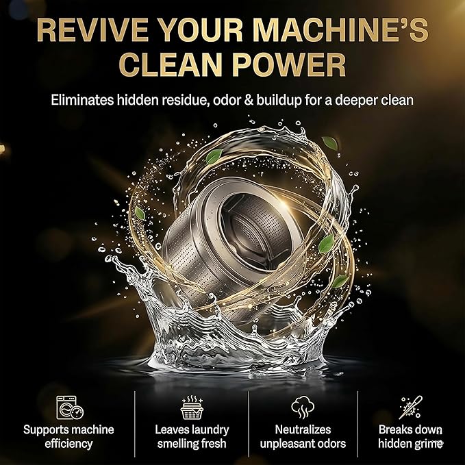 Washing Machine Cleaner Tablets XL – Heavy Duty Descaler and Deodorizer Tablets for HE Front Load and Top Load Washers – Powerful Washing Machine Cleaning Tablet – 12 XL Tablets, 1 Year Supply