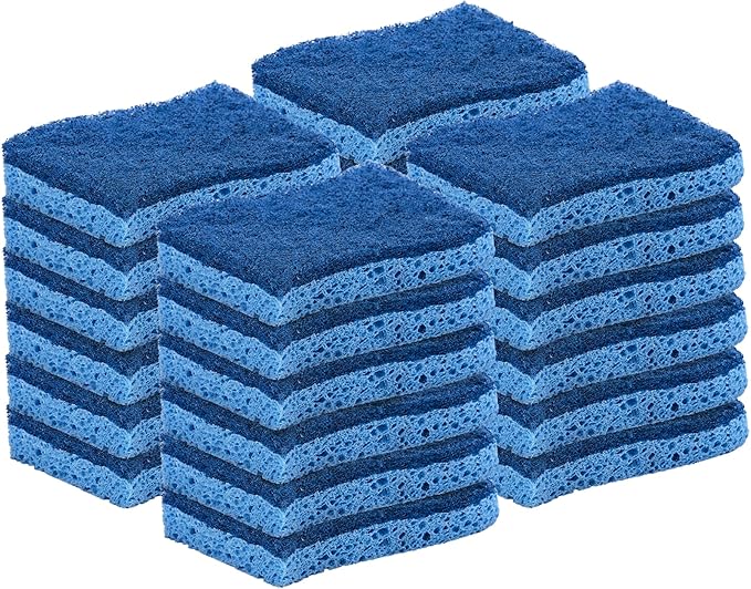 Kitchen Sponges for Washing Dishes, Non-Scratch Cellulose Dish Scrub Sponges, Cleaning Sponges for Household Use, Safe Cleaning Products, Kitchen Sponges Pack of 24, by Superio