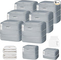 Comforter Storage Bag - 110L Large Capacity Blanket Storage Bags 2-Layer Ultra Space Saving Self Compression Organizer, Washable Compression Bags for Storage Comforter Blanket, 6-Pack, Grey