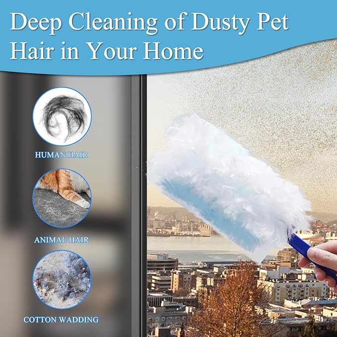 40 Count Electrostatic Duster Refills Replacement Head for Swiffer Dusters, Unscented Disposable Dusters for Cleaning Home, Blinds, Fans, Corners (Only Duster)