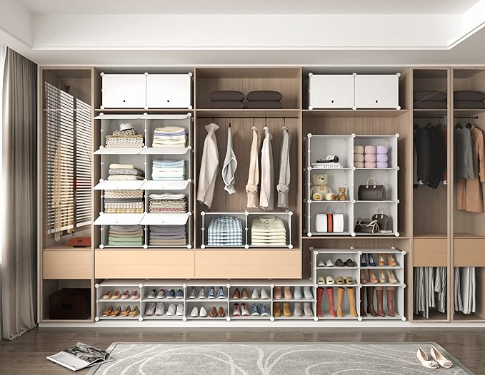 HOMIDEC Shoe Rack, 8 Tier Shoe Storage Cabinet 32 Pair Plastic Shoe Shelves Organizer for Closet Hallway Bedroom Entryway | 32 Pair, Shoe Shelves, Organizer, for Closet