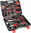 43 in 1 Household Tool Set with 3.6V USB Cordless Electric Screwdriver,Home Tool Kit with Cordless Drill Driver(Red)