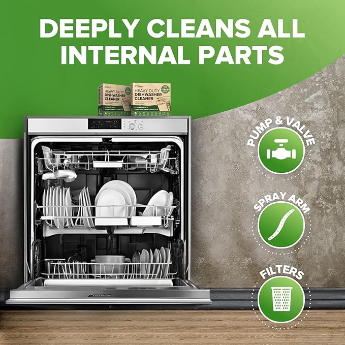 Renuv® Dishwasher Cleaner + Washing Machine Cleaner Bundle - Heavy Duty Appliance Deep Cleaning, Descaling and Deodorizing.